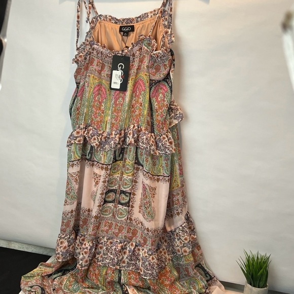 GiGio Floral Chiffon Ruffled Maxi Dress Size Medium NWT - Picture 3 of 7